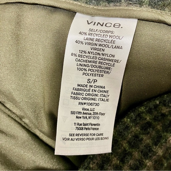 VINCE Women’s Check Plaid Easy Pull On Straight Leg Pants, Wool Cashmere - S/P - Picture 8 of 13